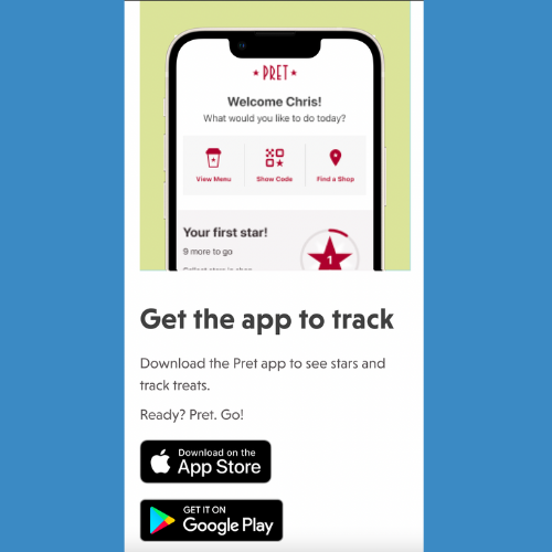 Pret app to track